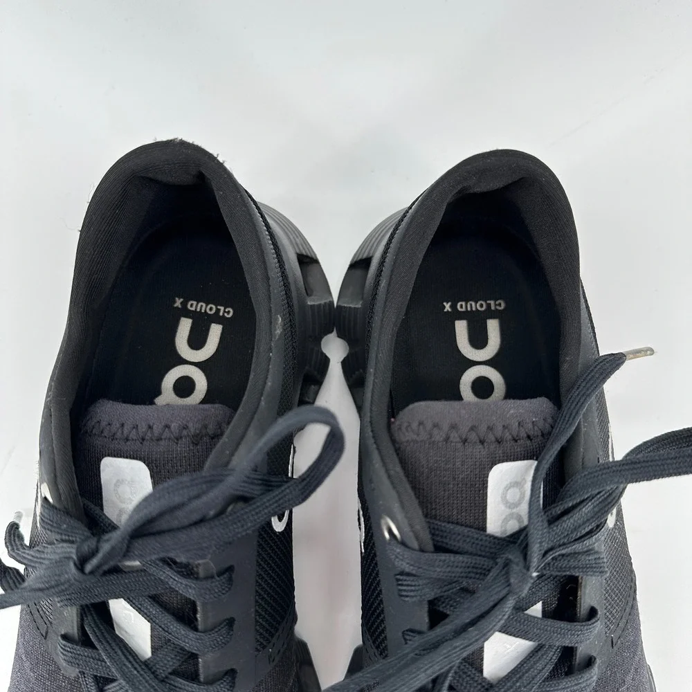 On Running Women's Black and White Cloud Sneakers - Picture 3 of 8